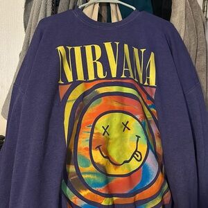 Nirvana purple long sleeve t, size L/XL.
